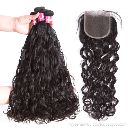 Brazilian Blonde 4*4   Swiss Lase Closure  Wet And Wavy  Hair Bundles